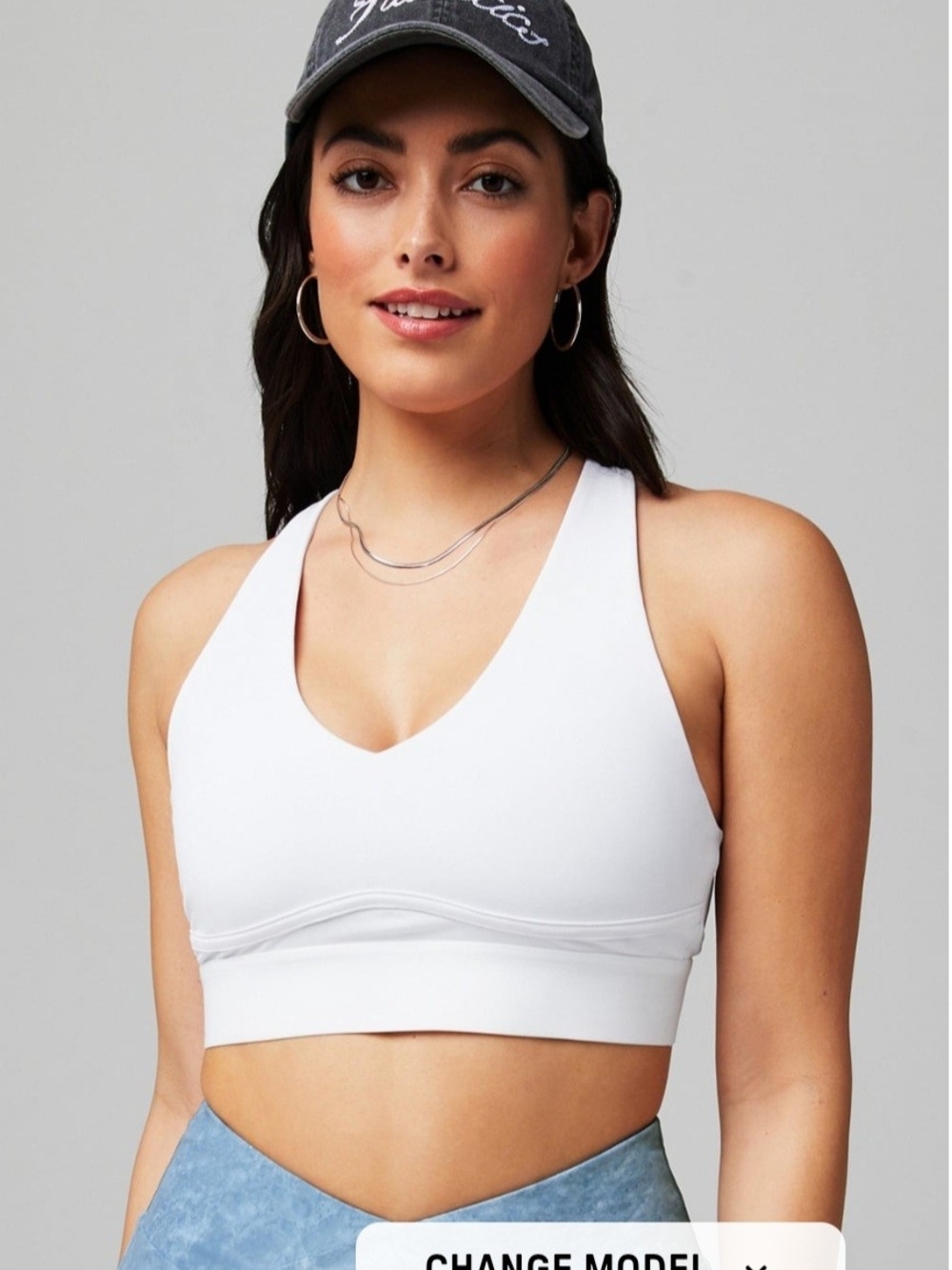Fabletics White Sports Bra- All Day Everyday Low Impact, Classic White
